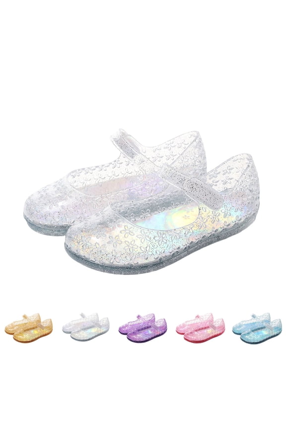Girls’ Thick-Soled Crystal Jelly Shoes Comfortable Closed-Toe Princess Sandals for Spring & Summer Beach Play Blue Size 10
