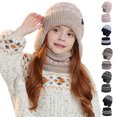 thumbnail image 1 of Viluyesy Girls Winter Hat with Scarf Fleece Lined Winter Warm Hat Stretch Soft Snow Hat Gray Size Free Size, 1 of 5