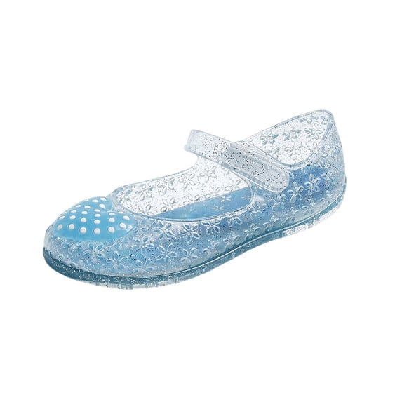 Viluyesy Jelly Sandals for Girls, Anti-Slip Polka Dot Heart Closed Toe Comfort Kids Summer Princess Shoes Sky Blue