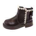 thumbnail image 1 of Viluyesy Kid Girls Boots Keep Warm Thick Bottom Non Slip Side Zipper Soild Color Fall and Winter Shoes for Girls Brown US 10 M, 1 of 9