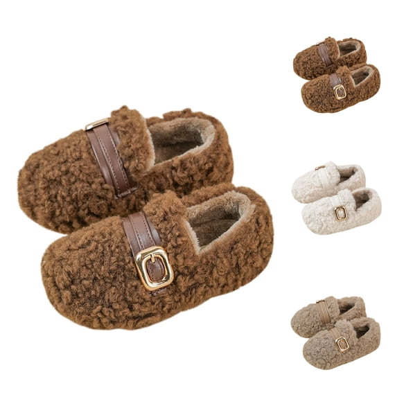 Viluyesy Kid Girls Shoes Flat Bottom Soild Color Non-Slip Casual Footwear for Girls Khaki Size 23