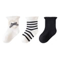 thumbnail image 1 of Viluyesy Kids Boys Mid Calf Socks Cute Printed Lace Trim Mesh Soft Breathable Cotton Socks Black Size L, 1 of 9