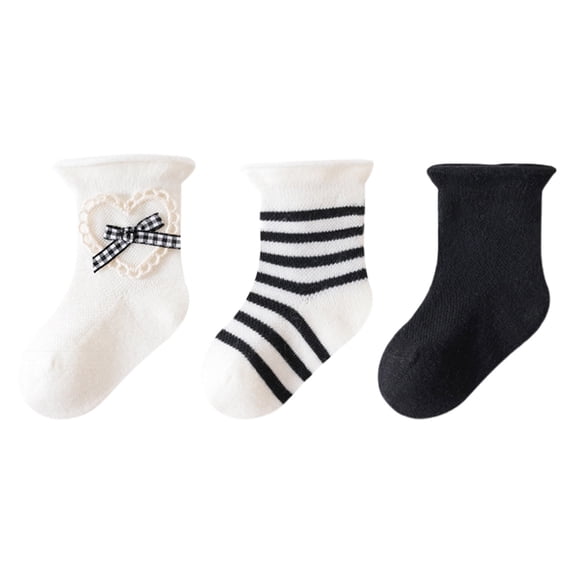 Viluyesy Kids Boys Mid Calf Socks Cute Printed Lace Trim Mesh Soft Breathable Cotton Socks Black Size L