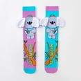 thumbnail image 1 of Viluyesy Kids Girls Knee High Socks with Cartoon Prints Soft Cotton Stretchy Ribbed Cuff Socks Blue Size 3-12Years, 1 of 5