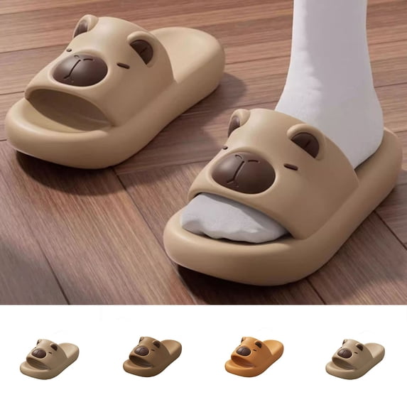 Viluyesy Kids Soft-Sole Indoor Slippers Non-Slip Home Bathing & Beach Sandals for Boys and Girls, Toddler to Big Kids Orange Size 2-2.5