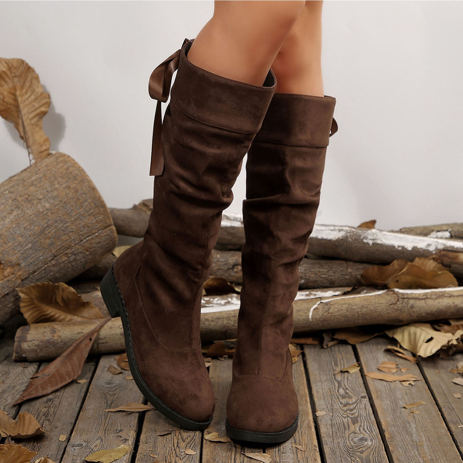  brown boots Round Toe Tan Boots Asos ASOS Design Cookie Round Toe Pull  main image 4