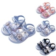 thumbnail image 1 of Viluyesy Little and Big Girls Sandals, Open Toe Floral Pearl Non-Slip Summer Casual Party Princess Shoes Silver, 1 of 6