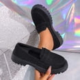thumbnail image 1 of Viluyesy Loafers for Women Platform Slip On Chunky Sole Glitter Comfortable Casual Dress Shoes Lug Sole Everyday Black Size 5.5, 1 of 9