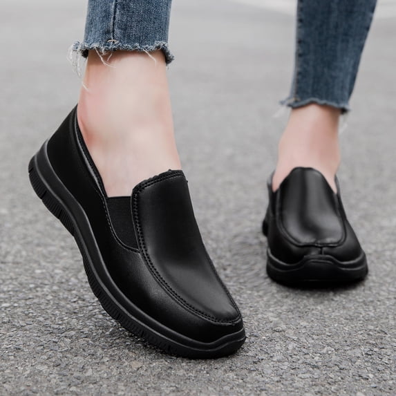 Viluyesy Loafers for Women Pointed Toe Slip On Low Heel Comfortable Casual Dress Work Shoes Everyday Walking Black Size 8.5