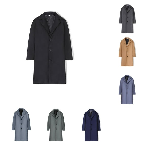 Viluyesy Mens Anorak Jackets Relaxed Fit Lapel with Button Side Pockets Casual Fashion Mens Fall and Winter Outwears Navy Size S