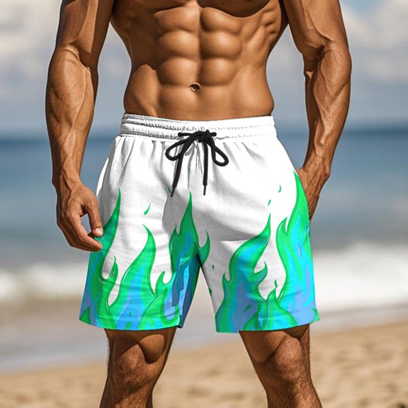 Viluyesy Mens Board Shorts, Elastic Waist Surfing Swimwear Fashion Graphic Sports Beach Swim Trunks Mint Green 2XL