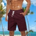 thumbnail image 1 of Viluyesy Mens Board Shorts, Quick Dry Elastic Waist Striped Graphic Summer Surfing Sports Swim Trunks Wine 4XL, 1 of 5