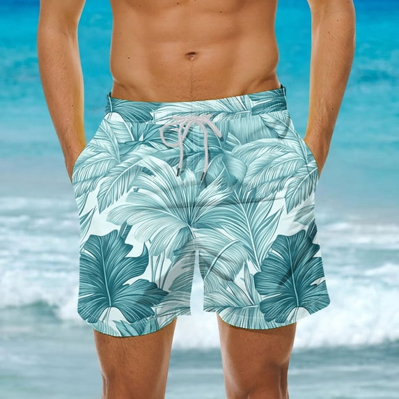 Viluyesy Mens Board Shorts with Pockets, Drawstring Quick Dry Active Fit Surfing Vacation Beach Swim Trunks Multicolor M