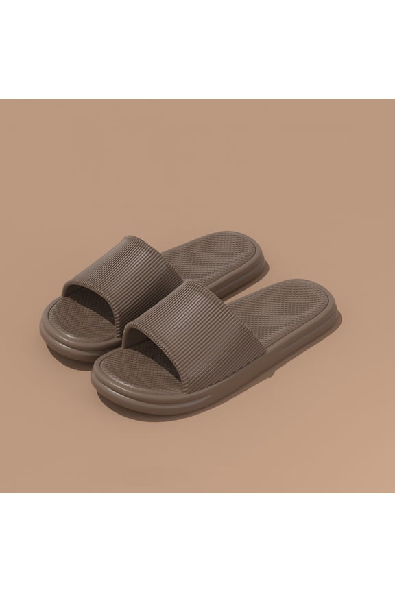 Mens Cloud Slide Sandals, Anti-Slip Shower Slippers Soft Sole Quick Dry Bedroom Casual Indoor Outdoor Shoes Coffee