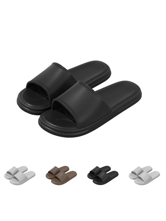 Mens Cloud Slide Sandals (US7.5-10.5), Quick Dry Anti-Slip Shower Slippers Soft Sole Bedroom Casual Indoor Outdoor Shoes