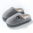 thumbnail image 1 of Viluyesy Mens Fuzzy Slippers, Memory Foam Plush Lining Slip-On Winter Cozy Warm Indoor Shoes Gray, 1 of 5