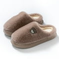 thumbnail image 1 of Viluyesy Mens Fuzzy Slippers, Plush Lining Slip-On Memory Foam Winter Cozy Warm Indoor Shoes Coffee, 1 of 9