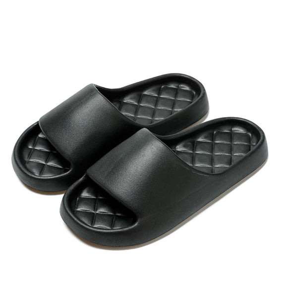 Viluyesy Mens Slides Slippers, Quick Dry Anti-Slip Indoor Outdoor Shoes Comfort Shower Bedroom Slides Sandals Black