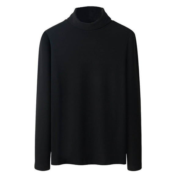 Viluyesy Mens Sweater Keep Warm Soild Color Classic Breathable Lightweight Fall and Winter Outfits for Men Black Size M