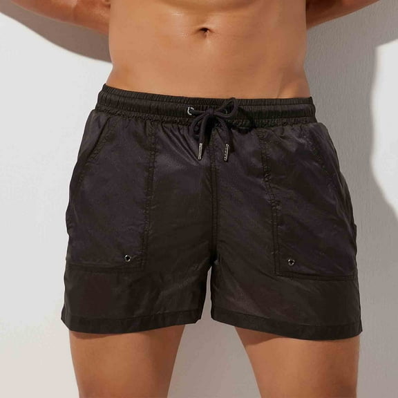 Viluyesy Mens Swim Trunks, Lightweight Drawstring Quick Dry Beach Loose Casual Board Shorts Black 2XL