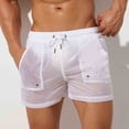 thumbnail image 1 of Viluyesy Mens Swim Trunks, Quick Dry Drawstring Lightweight Beach Loose Casual Board Shorts White M, 1 of 5