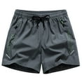 thumbnail image 1 of Viluyesy Mens Swim Trunks, Zipper Pockets Mesh Liner Quick Dry Summer Casual Beach Board Shorts Gray M, 1 of 3
