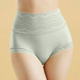 thumbnail image 1 of Viluyesy Panties for Womens, Tummy Control High Waist Solid Color Lace Comfy Breathable Briefs Green L, 1 of 4
