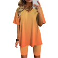 thumbnail image 1 of Viluyesy Printed Tops Short Pants Sets Womens Round Neck Summer T-Shirt and Shorts 2PC Fashionable Relaxed Shirt and Shorts Sets Two PC Blue Size XL, 1 of 4