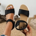 thumbnail image 1 of Viluyesy Sandals for Womens, Ankle Strap Soft Sole Open Toe Wide Width Casual Walking Comfort Shoes Black US7, 1 of 8