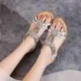 thumbnail image 1 of Viluyesy Sandals for Womens, Open Toe Retro Rhinestones New Style Roman Boho Gladiator Shoes Silver, 1 of 9