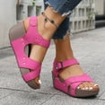 thumbnail image 1 of Viluyesy Sandals for Womens, Open Toe Thick Sole Adjustable Buckle Spring Summer Causal Beach Wedge Shoes Hot Pink 7.5, 1 of 9