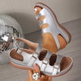 thumbnail image 1 of Viluyesy Sandals for Womens, Soft Sole Arch Support Open Toe Spring Summer Comfortable Shoes Silver US6, 1 of 9