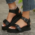 thumbnail image 1 of Viluyesy Sandals for Womens, Soft Sole Open Toe Ankle Buckle Summer Casual Platform Shoes Black, 1 of 9