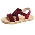 thumbnail image 1 of Viluyesy Sandals for Womens, Wide Width Breathable Comfort Open Toe Beach Flat Casual Shoes Wine, 1 of 3
