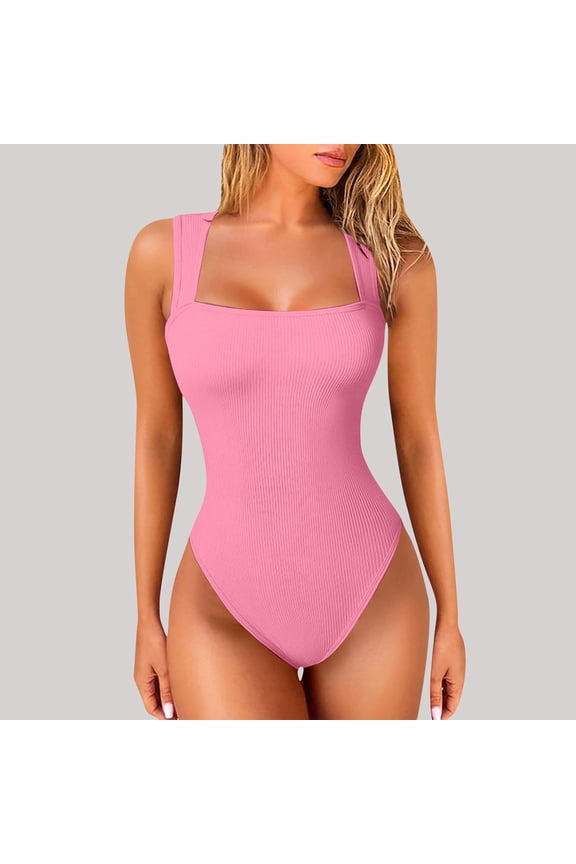 Shapewear for Womens, Seamless Comfort Tummy Control Tight Fit High Support Shaping Thong Bodysuit Pink S