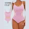thumbnail image 1 of Viluyesy Shapewear for Womens, Seamless Slim Fit Shaper Bra Scoop Neck Slim Fit Tummy Control Thong Bodysuit Pink XS, 1 of 5