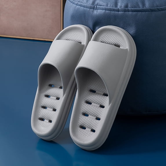 Viluyesy Slides Slippers for Mens, Anti-Slip Lightweight Breathable Comfort Shower Bedroom House Outdoor Cloud Sandals Gray