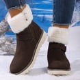 thumbnail image 1 of Viluyesy Snow Boots for Womens, Anti-Slip Thick Sole Mid Calf Warm Faux Fur Lined Winter Outdoor Fashion Suede Boots Coffee US7, 1 of 9