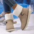 thumbnail image 1 of Viluyesy Snow Boots for Womens, Anti-Slip Thick Sole Warm Faux Fur Lined Mid Calf Winter Outdoor Fashion Suede Boots Khaki US7, 1 of 9