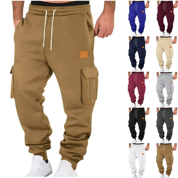 Viluyesy Sweatpants for Men with Drawstring Soild Color Sport Fashion Elastic Waist Mens Fall and Winter Clothes Dark Gray Size 2XL