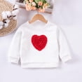 thumbnail image 1 of Viluyesy Toddler Girls Sweatshirt, Cute Hearts Long Sleeve Crew Neck Fall Winter Cotton Clothes White 6T, 1 of 9
