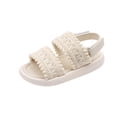 thumbnail image 1 of Viluyesy Toddler and Little Girls Sandals, Comfort Breathable Soft Sole Open Toe Kids Outdoor Beach Flat Shoes Beige, 1 of 9
