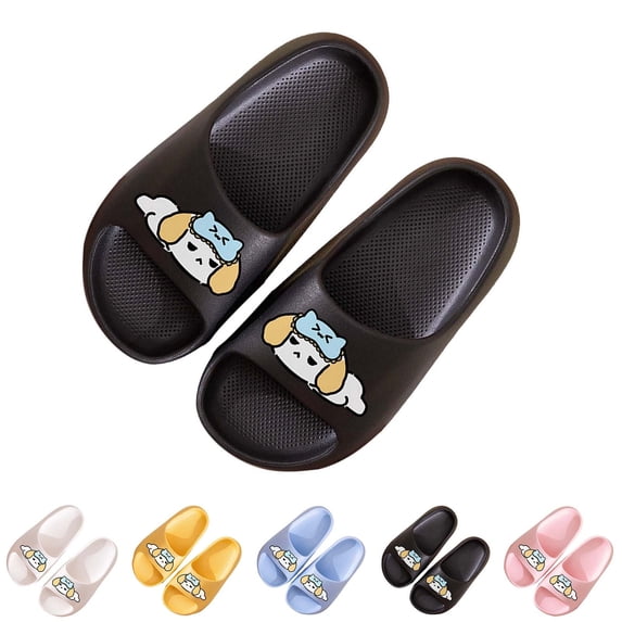 Viluyesy Unisex Children's Reversible Summer Slippers – Fashionable Casual Indoor Bathroom Footwear with Thickened Sole and Dual-Side Design Yellow Size 13 Little Kid