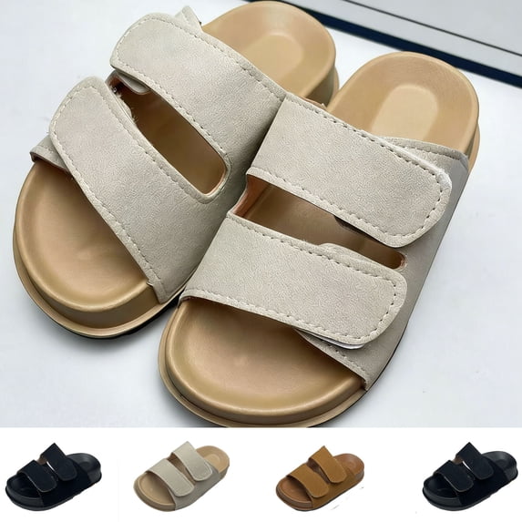 Viluyesy Unisex Solid-Color Beach Shoes – Soft Sole, Thickened Sole, Non-Slip Outdoor Footwear for Warm Weather, Casual Wear, and Water Activities Beige Size 10.5
