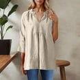 thumbnail image 1 of Viluyesy Women's 3/4 Sleeves T-Shirt V-Neck Shirt Tops Fashionable Cotton Loose Blouse Beige Size M, 1 of 7