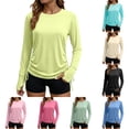 thumbnail image 1 of Viluyesy Women's Athletic Long Sleeve Tops UPF 50+ UV Protection Crew Neck Side Drawstring with Thumb Holes Quick Dry for Hiking Yoga Daily Outdoor Wear, 1 of 9