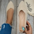 thumbnail image 1 of Viluyesy Women's Ballet Flats, Knit Breathable Comfortable Wide Width Pointed Toe Shallow Casual Dressy Office Shoes Beige 6.5, 1 of 8