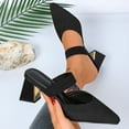 thumbnail image 1 of Viluyesy Women's Block Heels Sandals, Slingback Slip-On Pointed Toe Spring Summer New Style Slide Shoes Black 7, 1 of 8