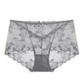 thumbnail image 1 of Viluyesy Women's Cheeky Briefs, Sexy Lace Elastic Waist Plus Size Breathable Stretch Panties Dark Gray 3XL, 1 of 8