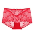 thumbnail image 1 of Viluyesy Women's Cheeky Briefs, Sexy Lace Plus Size Elastic Waist Breathable Stretch Panties Red 2XL, 1 of 2